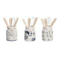 Pikkukuva 1 / 3: Ruukku keittiövälineille DKD Home Decor Metalli Dolomite Puu MDF 12 x 12 x 25 cm (3 osaa)
