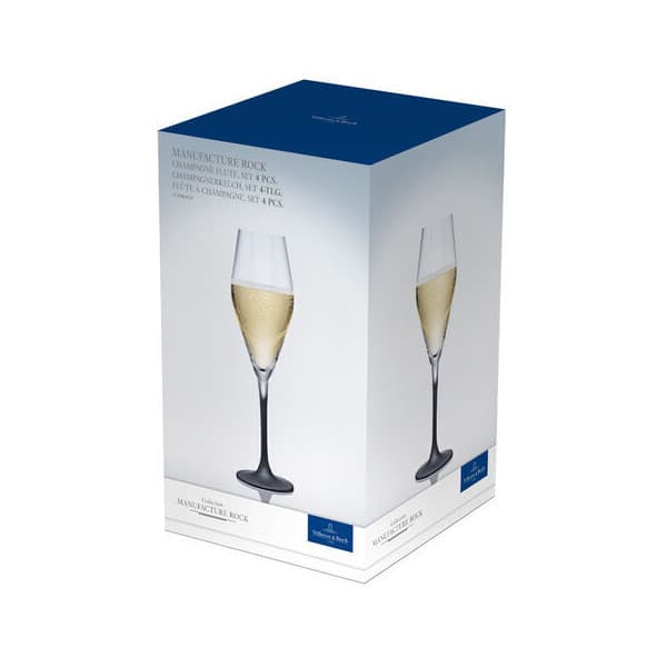 Villeroy & Boch Manufacture Rock -champagneglas, 4 stk.