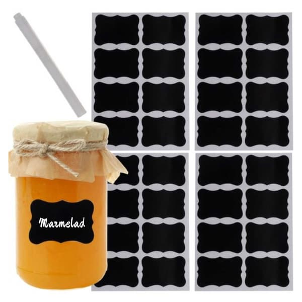 Griffeletiketter | Märkning av Burkar | 24st Etiketter + Penna