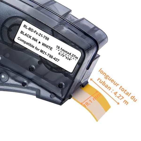 Etikettkompatibel Brady BMP21-LAB BMP21-PLUS - Vinylband M21-750-427 19,1mmx4,27m Phonillico®