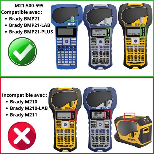 Etikettkompatibel Brady BMP21-LAB BMP21-PLUS - Vinyltejp M21-500-595 12,7mmx6,4m Phonillico®