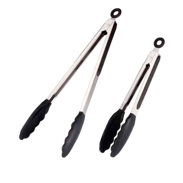 Grilltång i silikon och rostfritt stål - 23/30 cm - svart eller vit