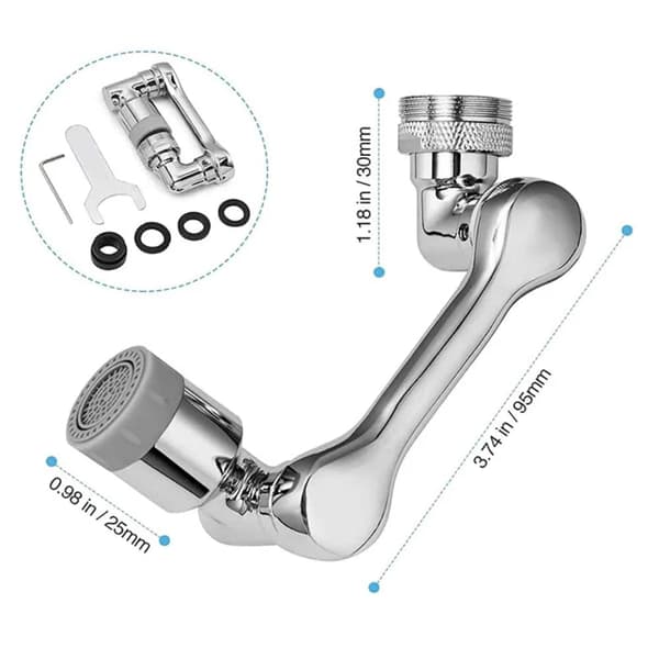 Kranförlängare - 360 grader - 2 sprayfunktioner -