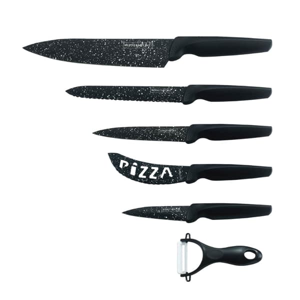 Knivset (5 delar + skalare) Royalty Line med marmorbeläggning