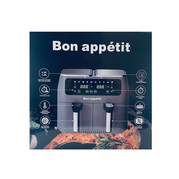 Dubbel AirFryer 2 400 W - 2 x 4 liter