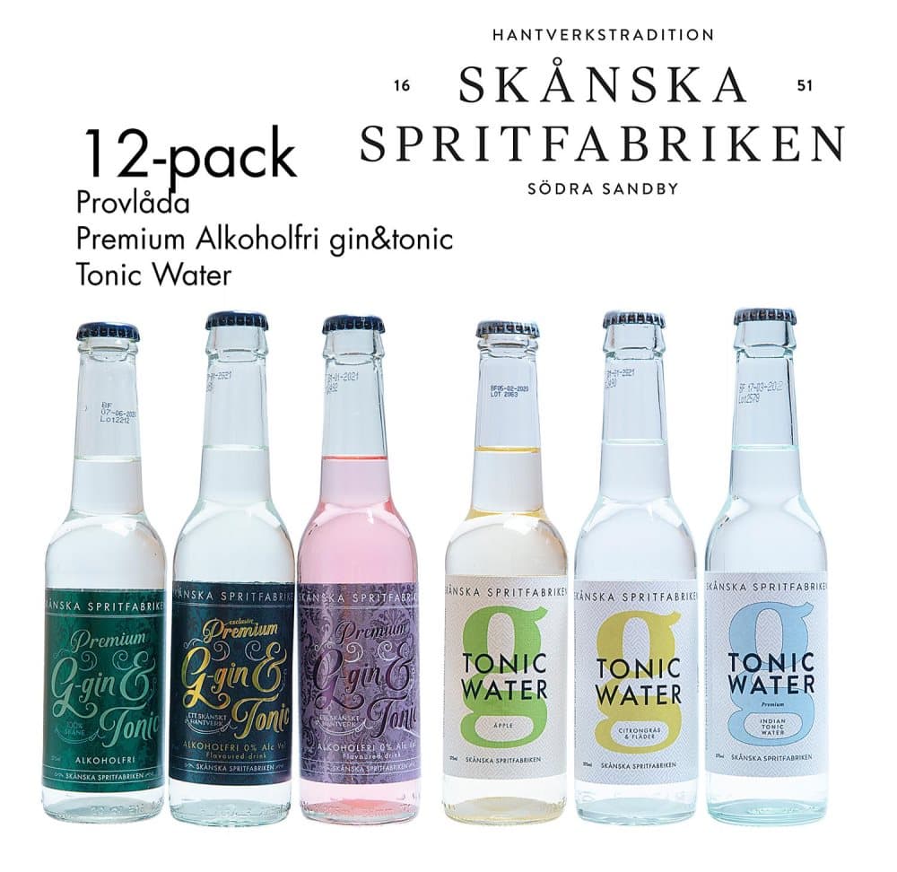 Provlåda av Skånska Spritfabrikens produkter