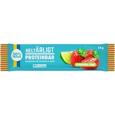 Helt Ärligt, Proteinbar på Æg - Jordbær/Lime (20x55g)
