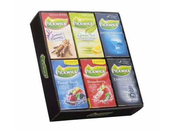 Te, Pickwick Sortiment display, med 6 stk a de 6 mest populære varianter