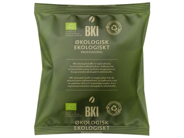 Kaffe BKI økologisk filterkaffe 75g portionsposer - (karton á 100 stk.)