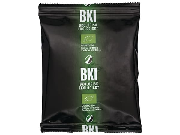 Kaffe BKI økologisk filterkaffe 75g portionsposer - (karton á 100 stk.)