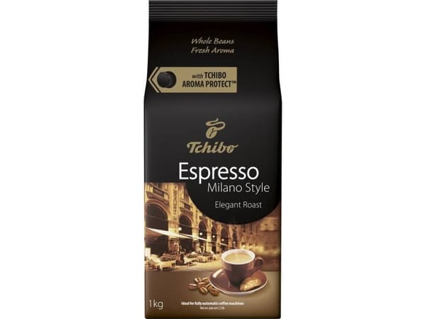 Tchibo Espresso Milano Style, 1 kg, Espresso, Ljusrostade, 1 styck