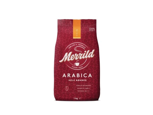 Kaffe Merrild Arabica 1kg hele bønner,1 kg/ps