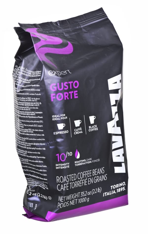 Lavazza Gusto Forte, 1 kg, Americano, Cappuccino, Kaffe, Espresso, Mørkbrent