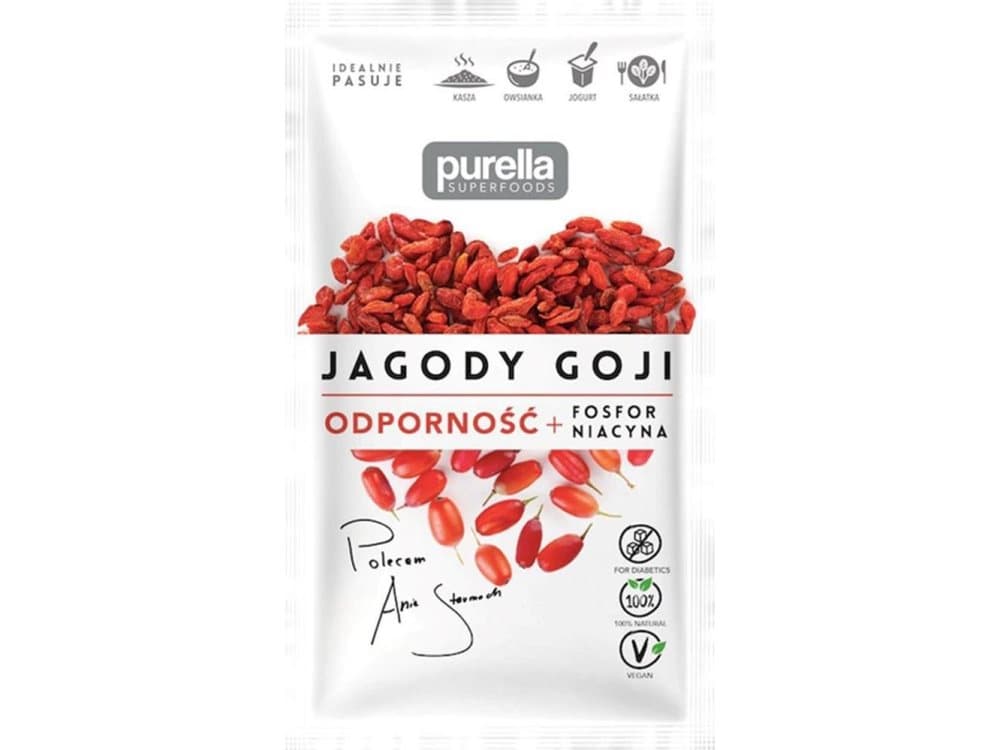 Purella Food Goji Berries. Resistance. Phosphorus + Niacin 45 g