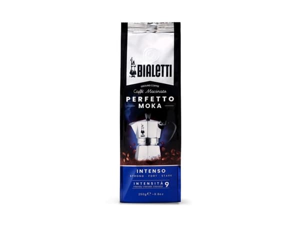 Bialetti Perfetto Moka Intens, 250 g, Mørkristet, Kaffe, 30% Arabica, 70% robust, Taske