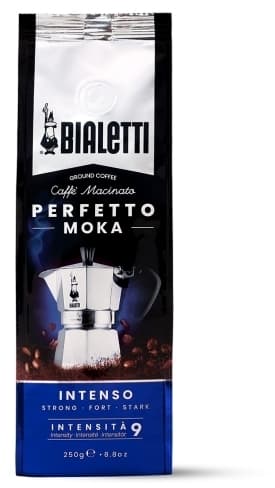 Bialetti Perfetto Moka Intens, 250 g, Mørkristet, Kaffe, 30% Arabica, 70% robust, Taske