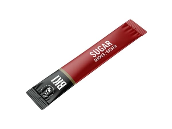 Sockerbrev Dansukker, brev på 3 g, förpackning med 1000 stycken.