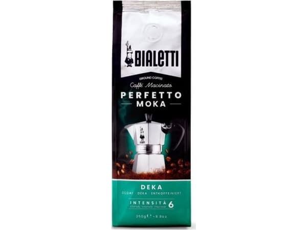 Bialetti Perfetto Moka Decaf, 250 g, Medium ristet, kahvi, 40% Arabica, 60% Robust, Taske