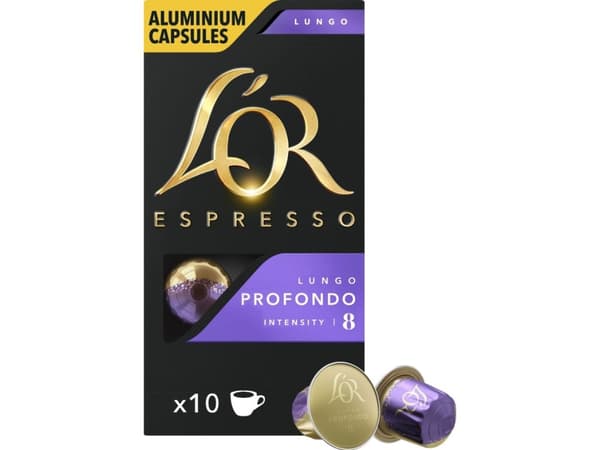 L''Or Espresso Lungo Profondo, Kahvikapseli, Pitkä, Nespresso, 10 kuppia, 52 g, Laatikko