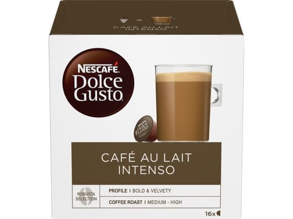 Nescafé Dolce Gusto Café au lait intenso, Kaffekapsel, Cafe au lait, Dolce Gusto, 16 koppar, Flerfärgad, Nescafé