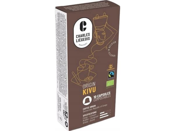 Coffee capsules compatible with Nespresso(r) Charles Liegeois Kivu, 10 pcs.