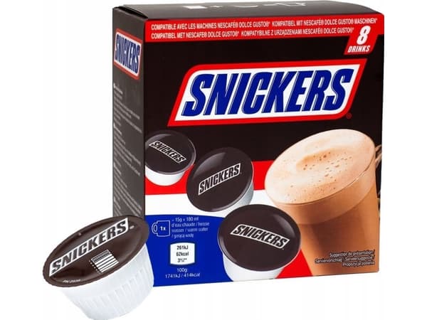 Hot chocolate pods compatible with NESCAFE(r) Dolce Gusto(r) Snickers, 8 pcs.