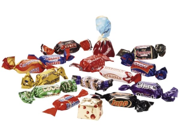 Choklad, Twist, bulkförpackning, 5 kg, ca 650 bitar.