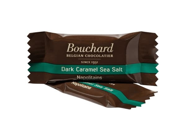 Chocolate, Bouchard, fyldningsvægt: 1000 Caramel + seasalt Flowpack pakke på 1 kg