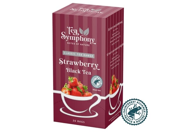 Tee, Symphony Type 1, täyttöpaino: 40 Mansikkatee, 20 kpl:n pakkaus