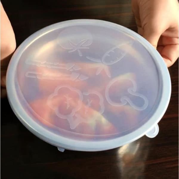 6 delar Silikon Plastförpackning Grön Silikon Förvaringslock Fresh Bowl Lock