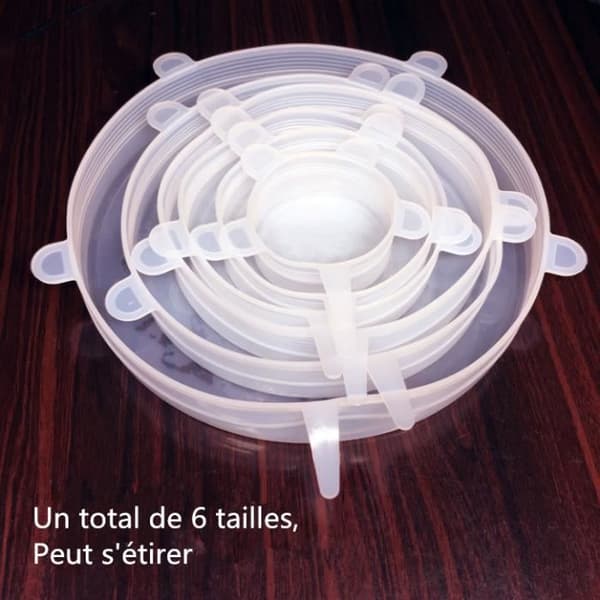6 delar Silikon Plastförpackning Grön Silikon Förvaringslock Fresh Bowl Lock