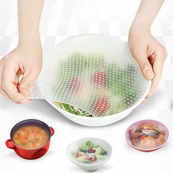 4 delar Universal Pot Bowl Silikon Stretch lock