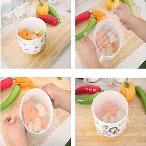 4 delar Universal Pot Bowl Silikon Stretch lock