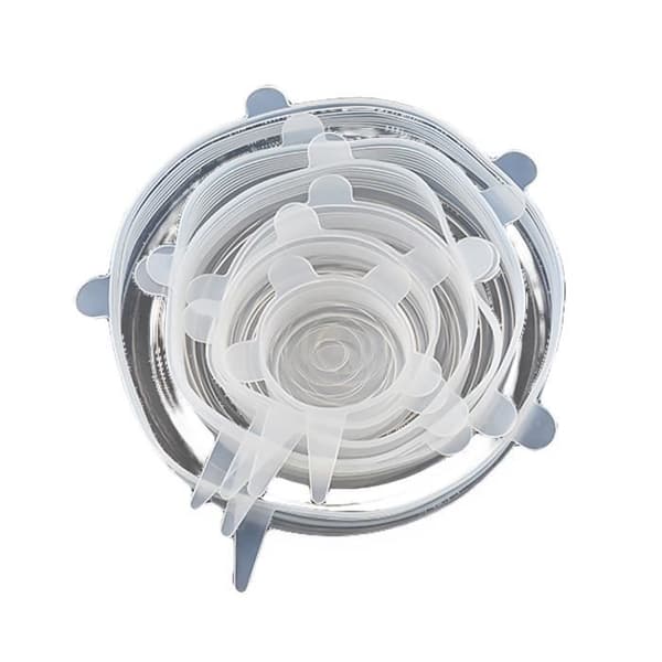 6 st Couvercle alimentaire extensible en silicone Couvercle Conservation des aliments Réutilisable