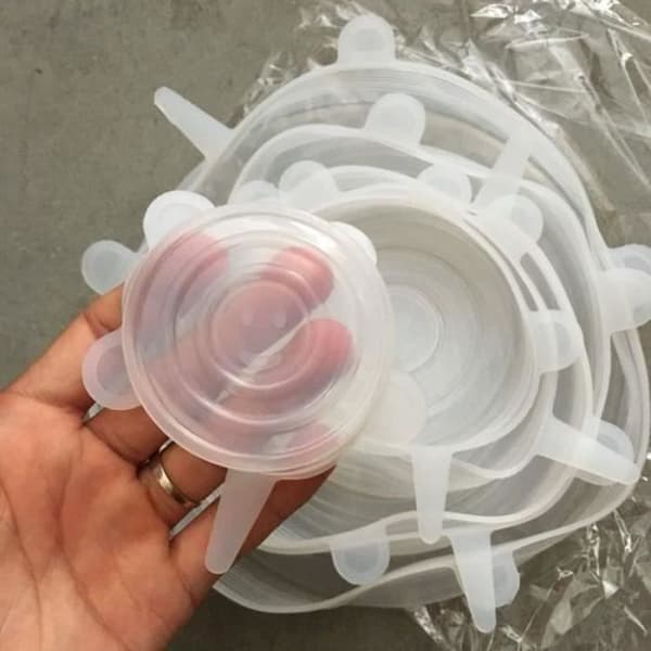 Stretchlock, silikonöverdrag, återanvändbar Stretch-matförseglingsomslag 6-pack olika storlekar SSB8F0