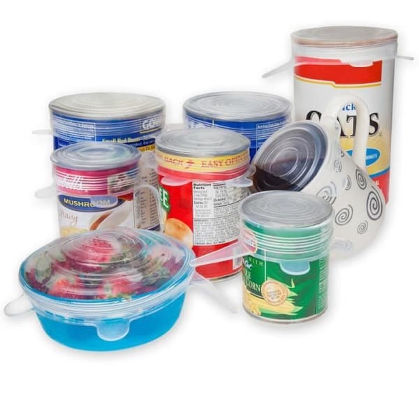 Silikonlock till skålar Koppar Matlock Set med 6 stretchlock Food Saver Wrap_CF*2607