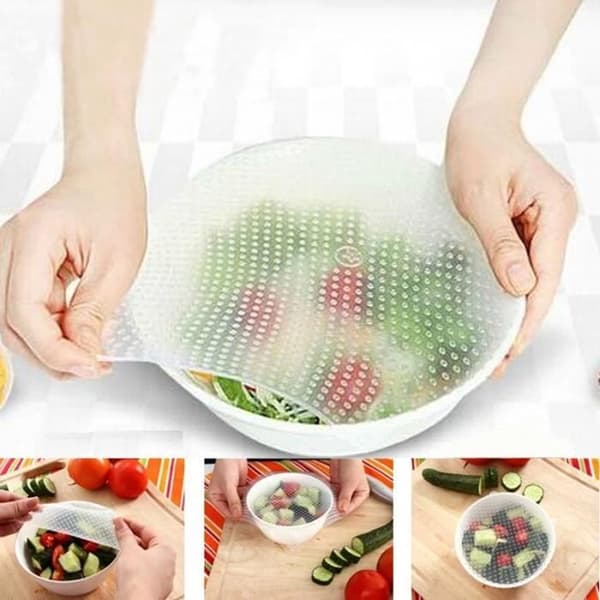 Plast Cling Vakuum Food Wrap lock för skål förlängt kök