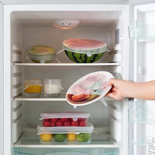 6 Stycken Silikongummi Lock Utan BPA 6 Olika Storlekar för Mikrovågsugn - Ugn - Kyl - Diskmaskin