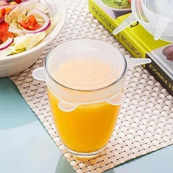 6 Stycken Silikongummi Lock Utan BPA 6 Olika Storlekar för Mikrovågsugn - Ugn - Kyl - Diskmaskin