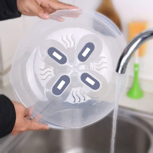 Mikrovågsplatta i plast, magnetisk svävningsfunktion, säker och bekväm med ångventil, livsmedelsklassat PP-material, BPA-fritt, FDA-certifierat