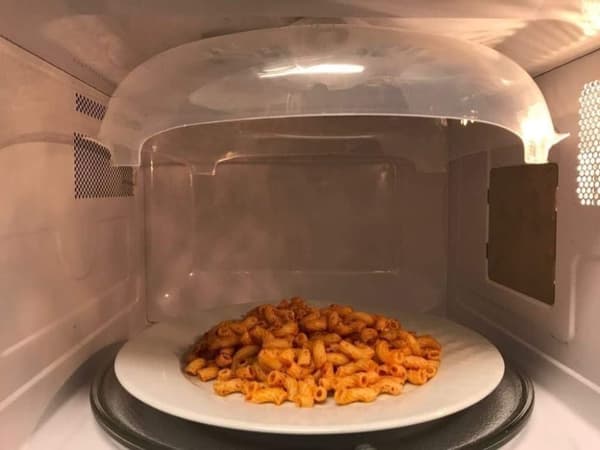 Mikrovågsplatta i plast, magnetisk svävningsfunktion, säker och bekväm med ångventil, livsmedelsklassat PP-material, BPA-fritt, FDA-certifierat