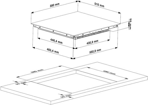 Inbyggd induktionshäll HII64730UFT, Beko