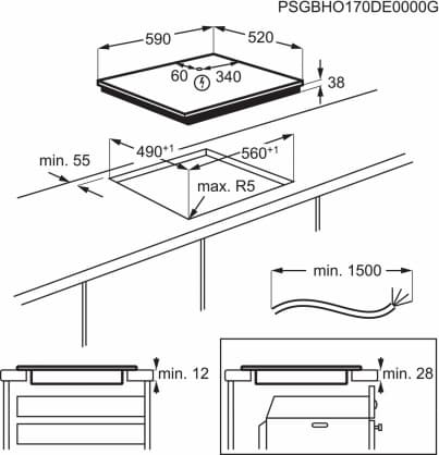 Sisäänrakennettu keraaminen liesi EHF6232FOK, Electrolux