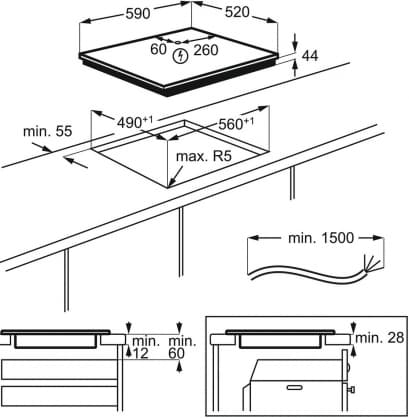 Sisäänrakennettu induktioliesi, EIV634, Electrolux