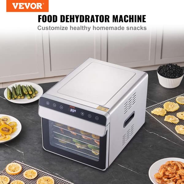 Matavfuktare, 6 rostfria stålfack, 700W digital timer och termostat
