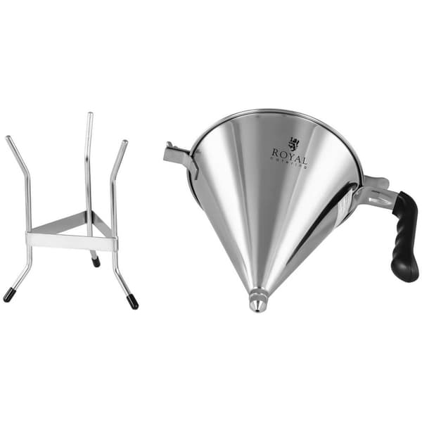 Royal Catering Doseringstratt - 1,8 L - Rostfritt stål - 3 spritstyllar - Ergonomiskt handtag