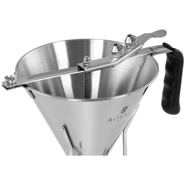 Royal Catering Doseringstratt - 1,8 L - Rostfritt stål - 3 spritstyllar - Ergonomiskt handtag