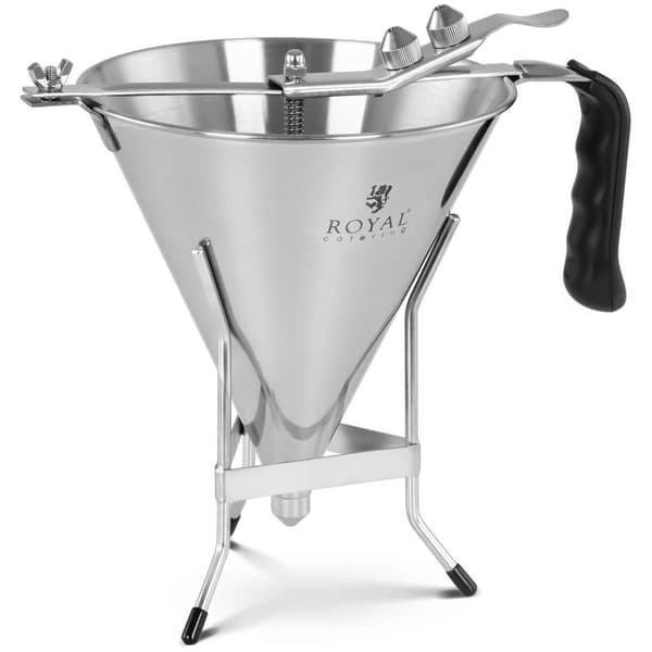 Royal Catering Doseringstratt - 1,8 L - Rostfritt stål - 3 spritstyllar - Ergonomiskt handtag