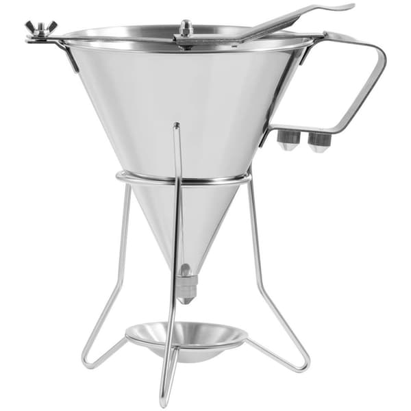 Royal Catering Doseringstratt - 1,8 L - Rostfritt stål - 3 spritstyllar - Stativ med droppbricka