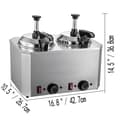 Miniatyrbild 8 av 8: 1300W 30-110°C 5L multifunktionell elektrisk Nacho ostvärmare dispenser med 2 pumpar, stor kapacitet, lätt att använda och rengöra
